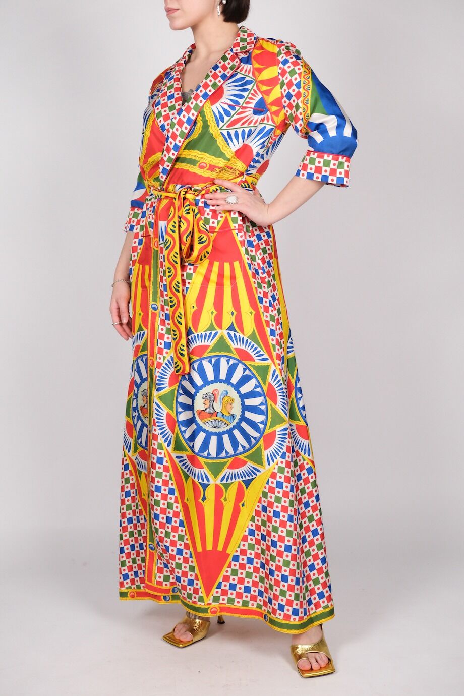 image 2 Шелковый халат с ярким принтом