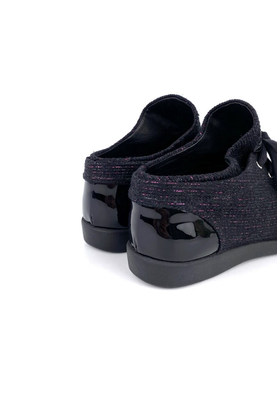 image 4 Кеды черного цвета из твида с лаковыми носиками
