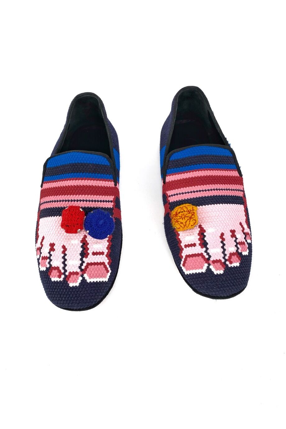 image 2 Текстильные лоферы с принтом и брошами