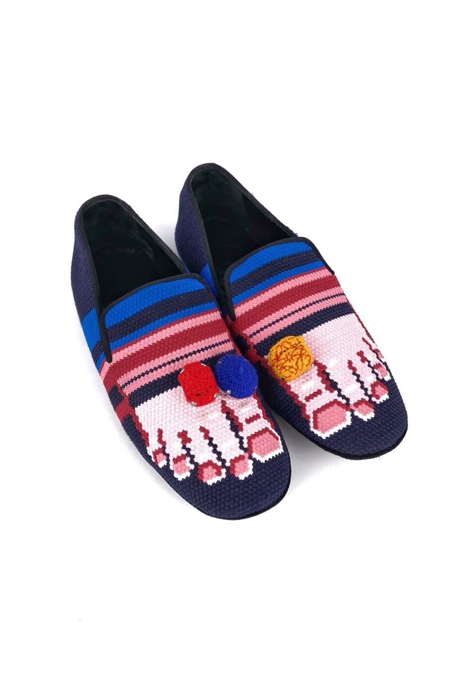 image 1 Текстильные лоферы с принтом и брошами