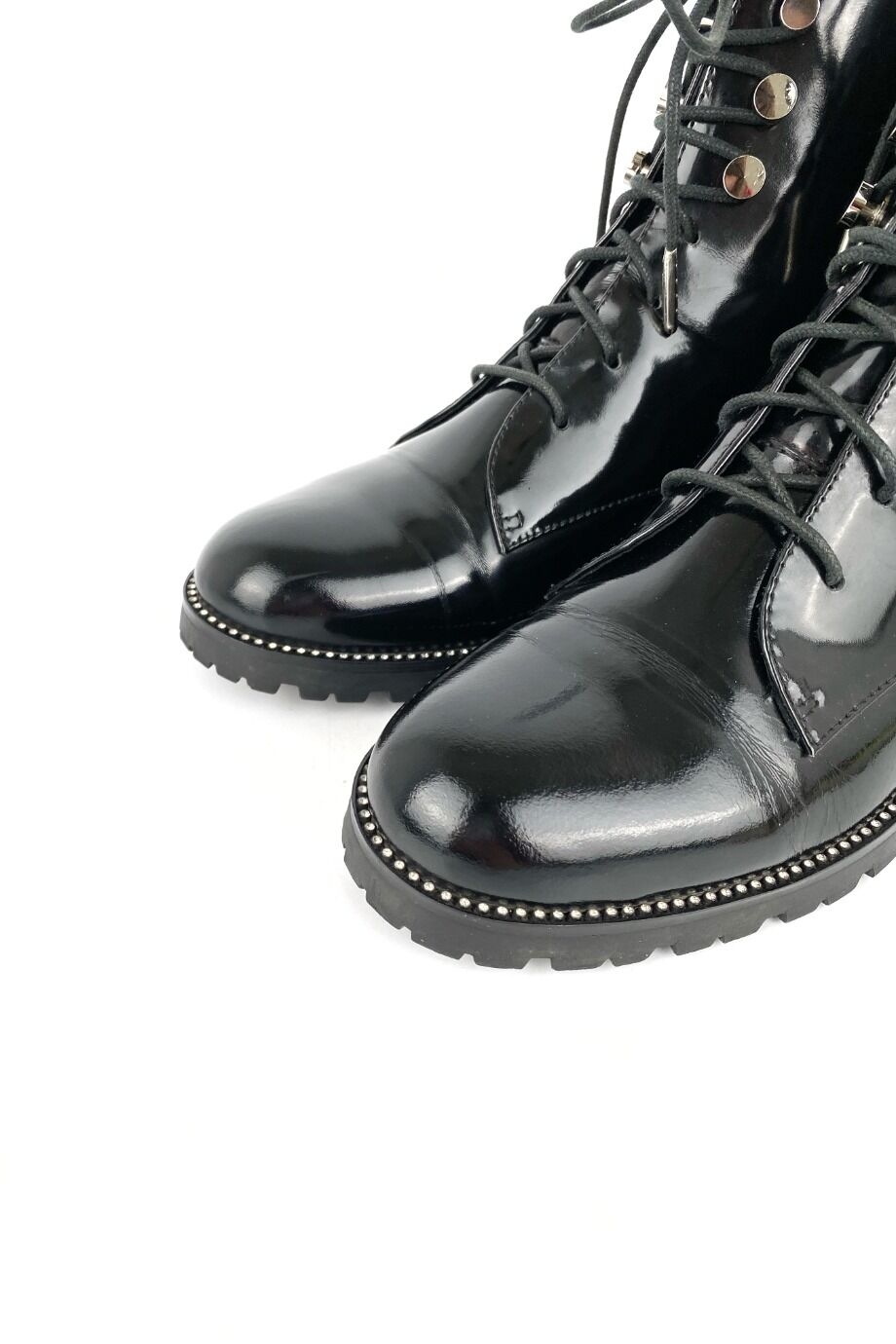 image 3 Лаковые ботинки черного цвета на шнуровке