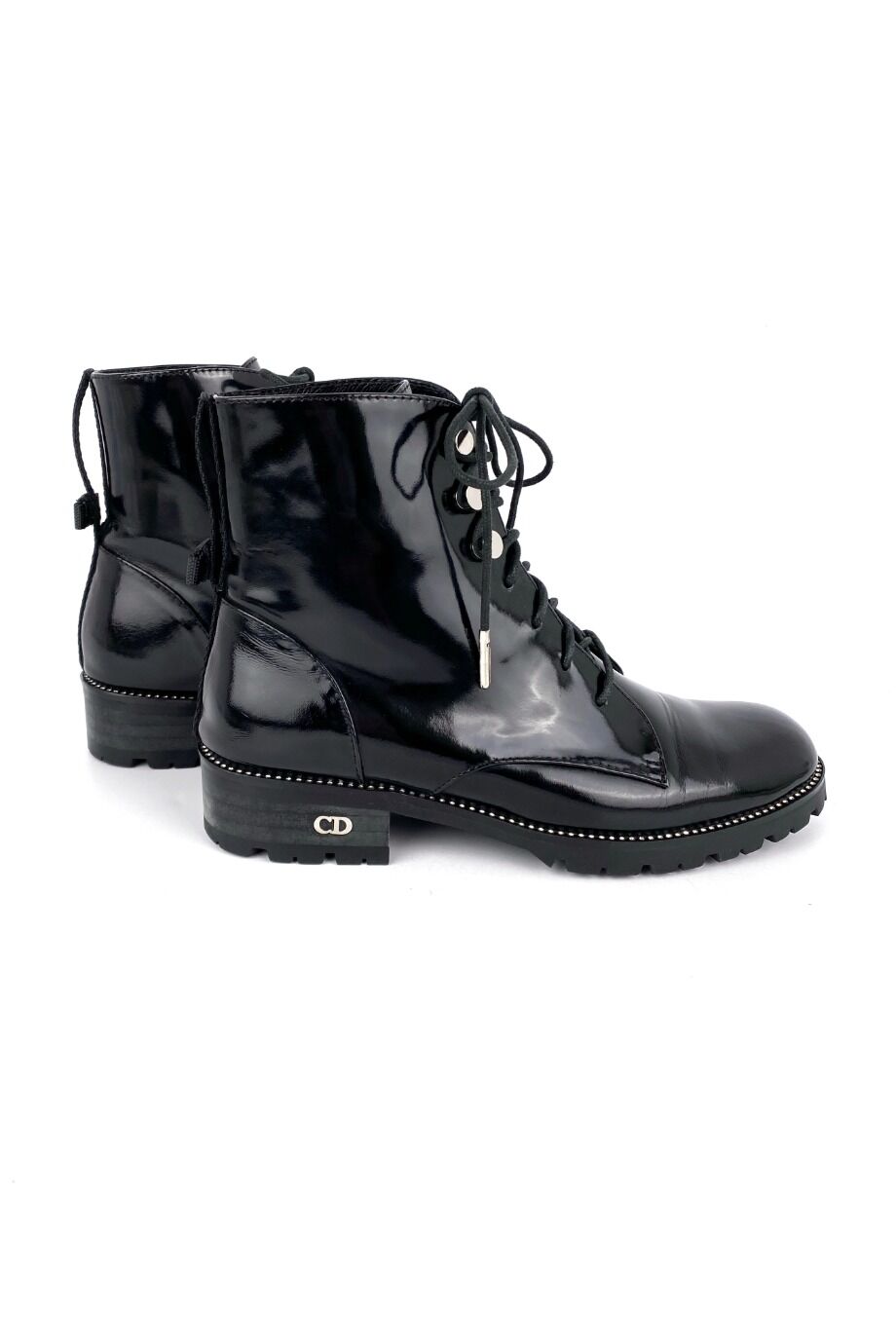 image 5 Лаковые ботинки черного цвета на шнуровке