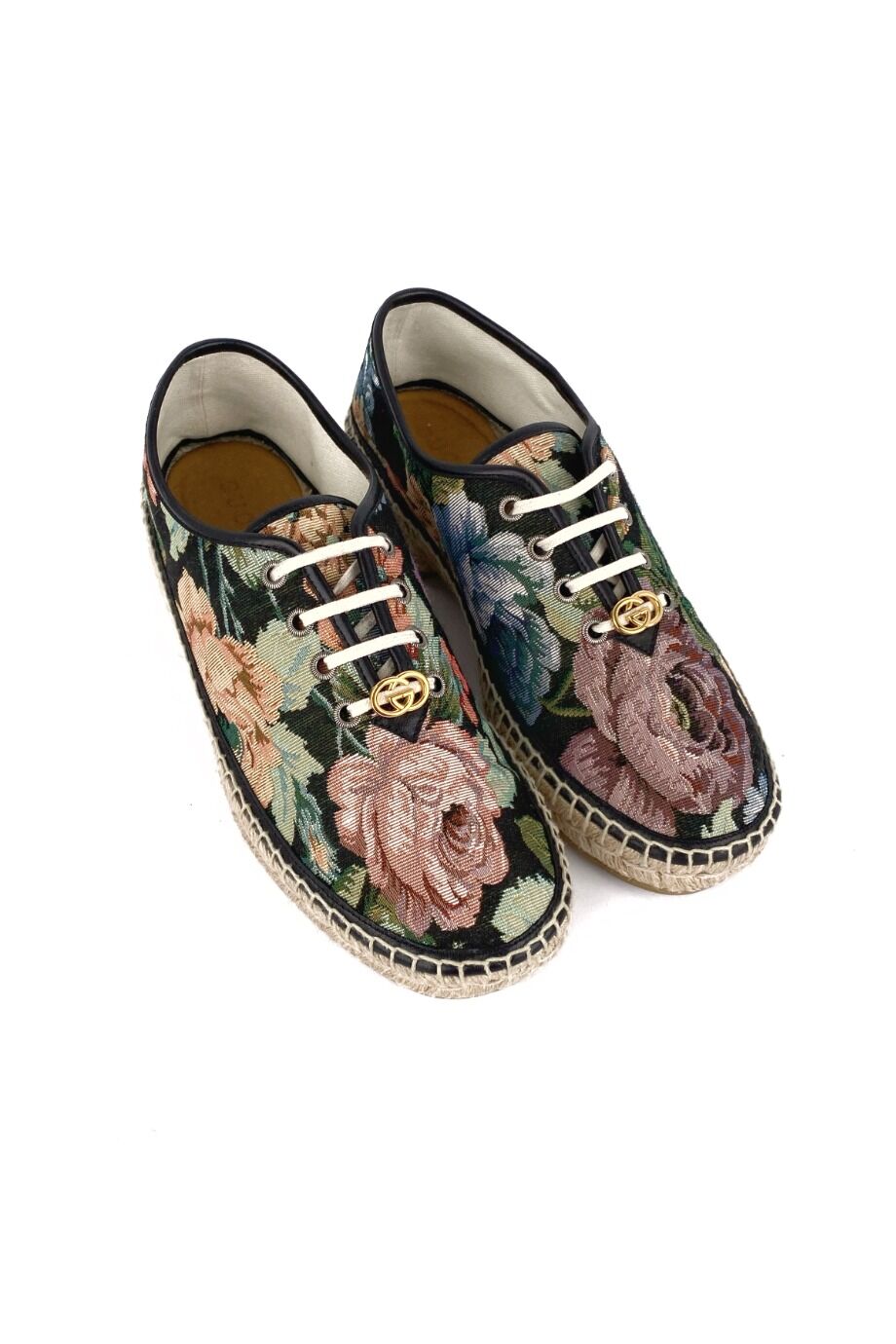 image 1 Ботинки текстильные с цветочным принтом на подошве из джута