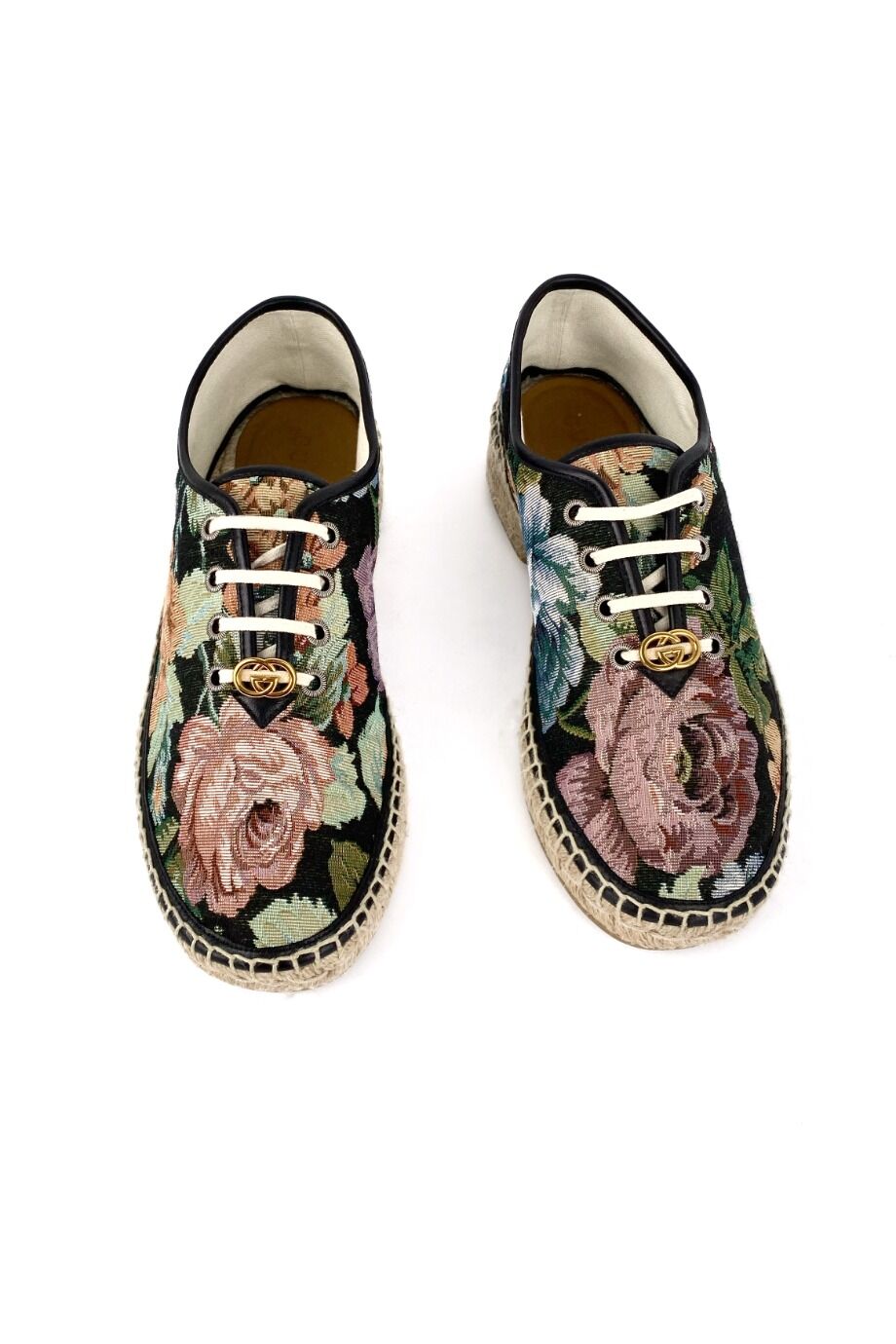 image 2 Ботинки текстильные с цветочным принтом на подошве из джута