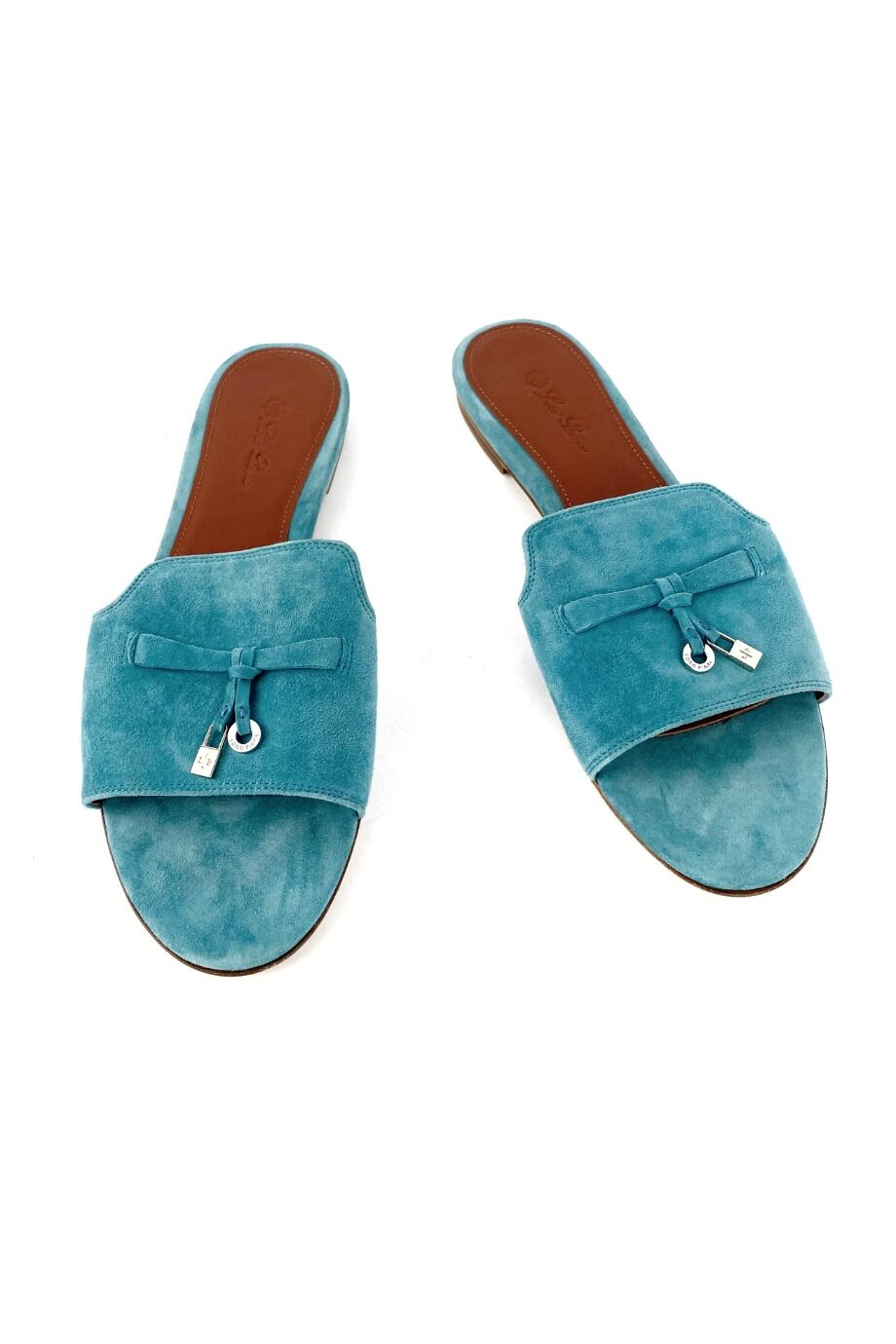 image 2 Замшевые шлепанцы бирюзового цвета