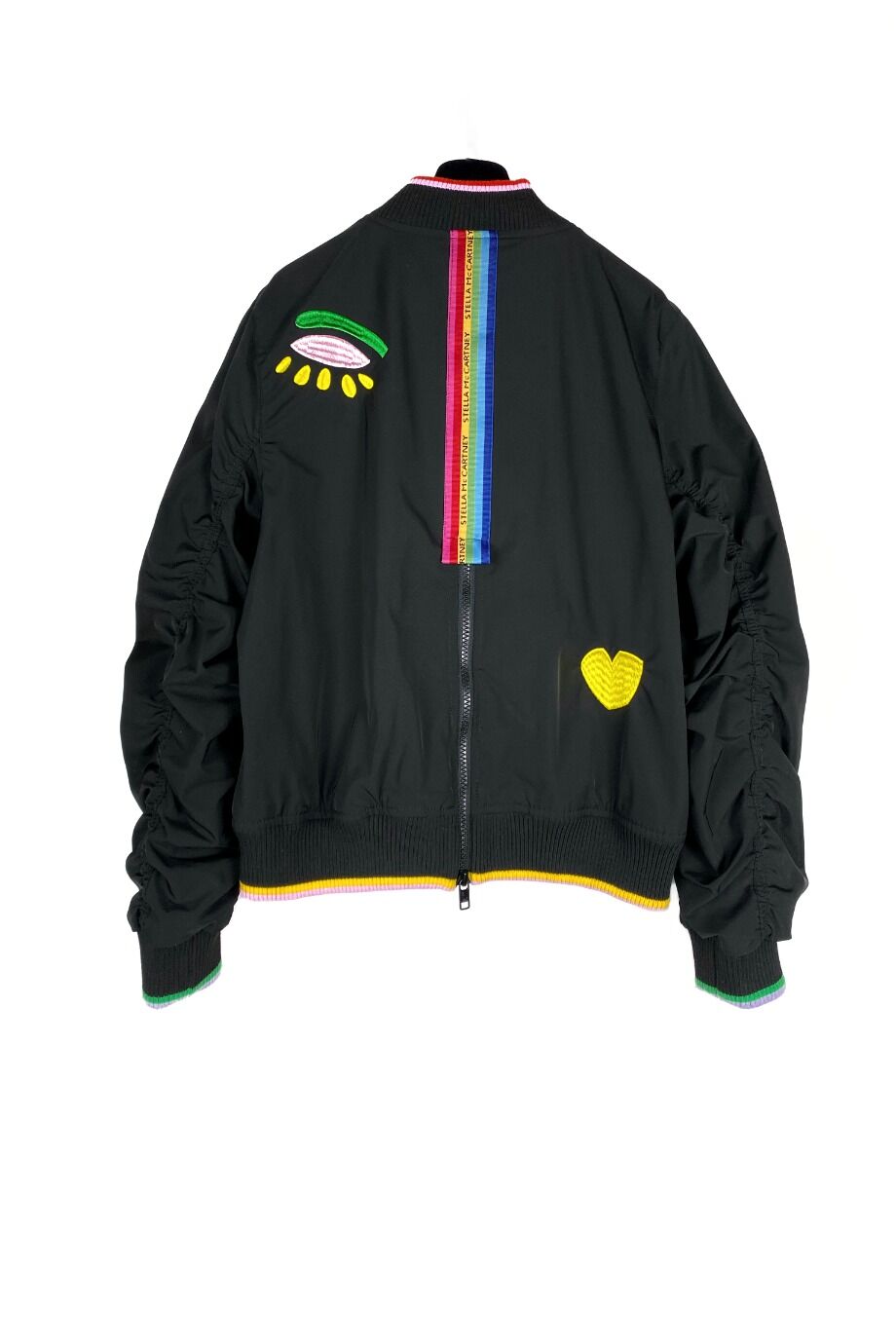 image 2 Детский бомбер черного цвета с вышивкой