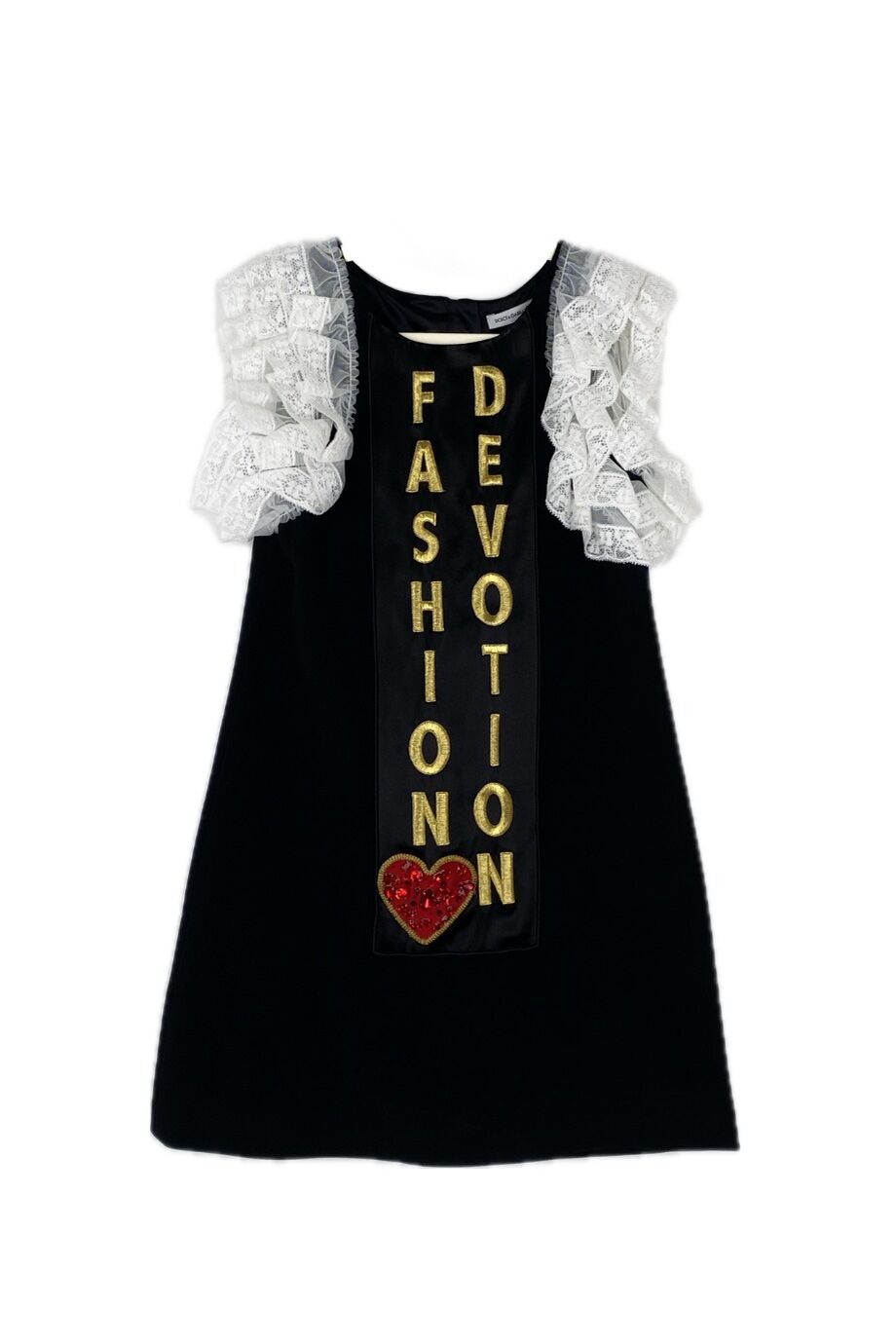 image 1 Детское платье черного цвета с золотистой надписью