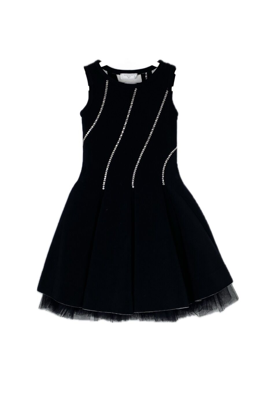 image 1 Детское платье черного цвета с декором из камней и пышной юбкой