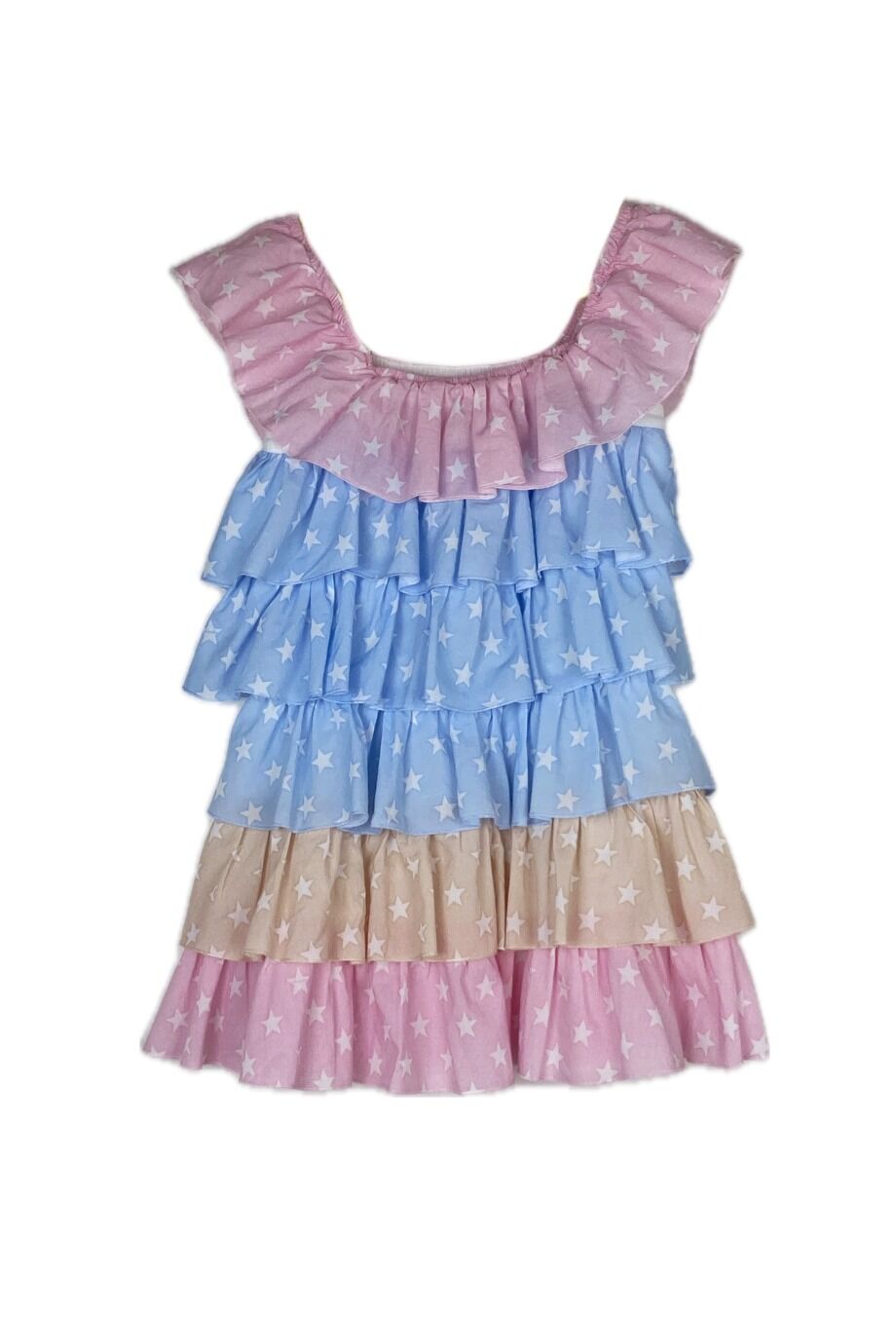 image 2 Детское платье с воланами и с принтом звезды