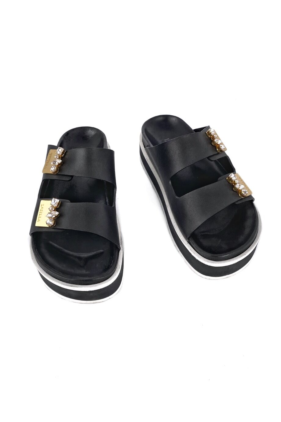 image 2 Шлепанцы черного цвета с декором из камней