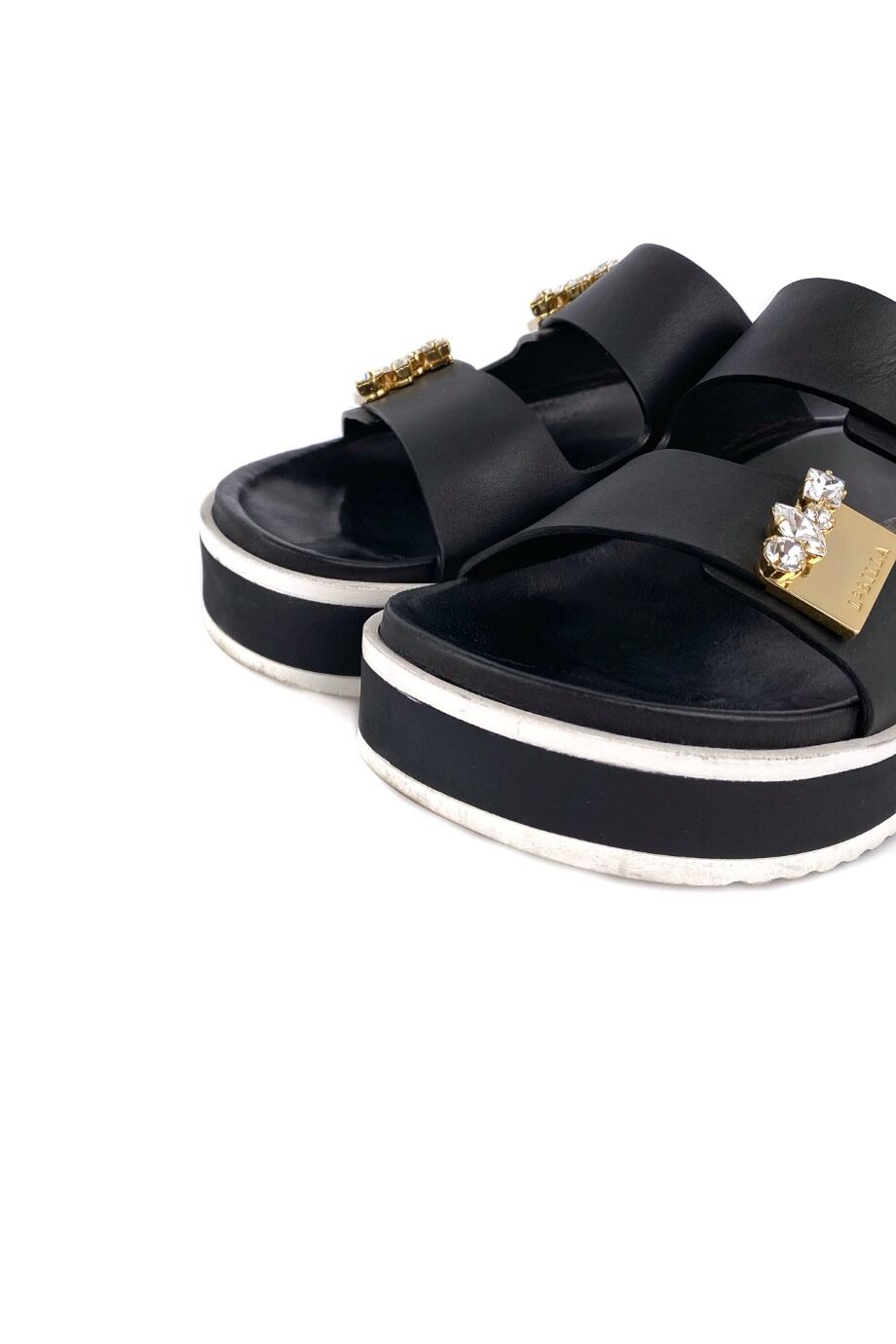 image 3 Шлепанцы черного цвета с декором из камней