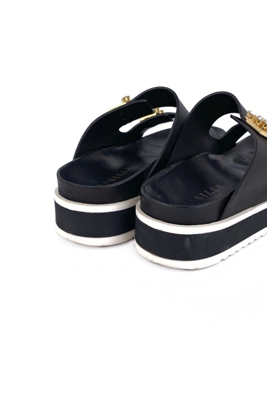 image 4 Шлепанцы черного цвета с декором из камней