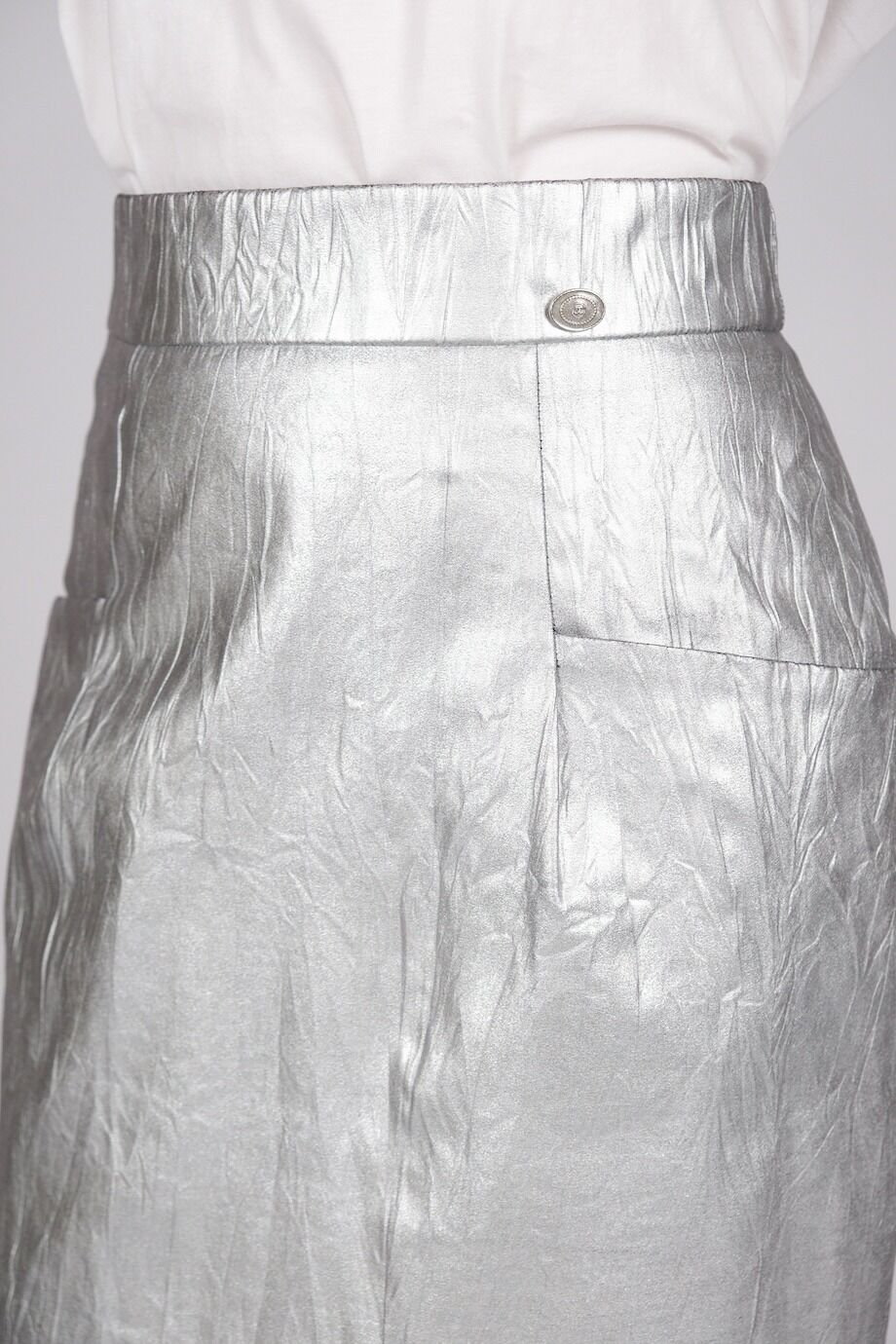 image 5 Кожаная юбка серебряного цвета