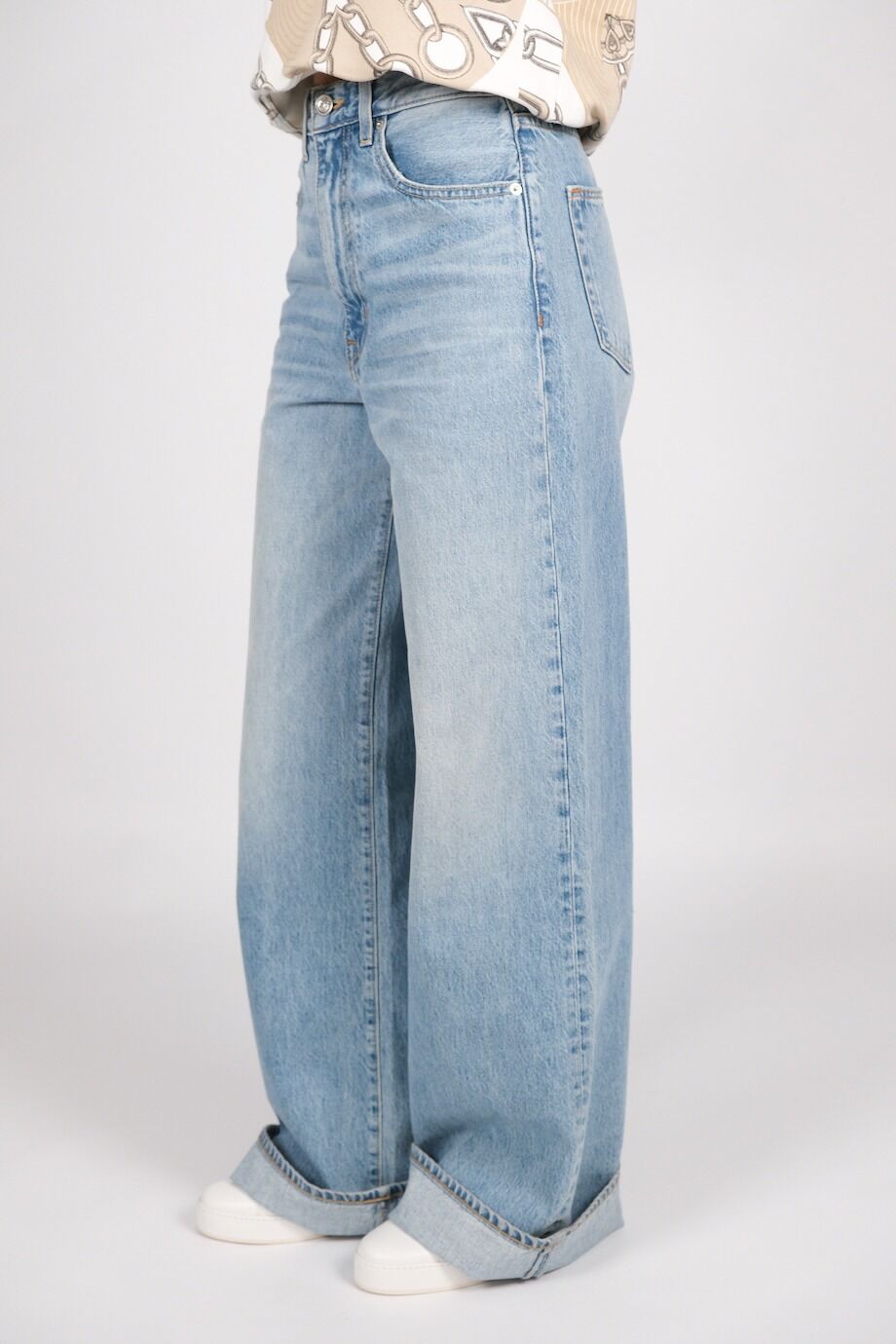 image 3 Джинсы Eva голубого цвета широкого кроя