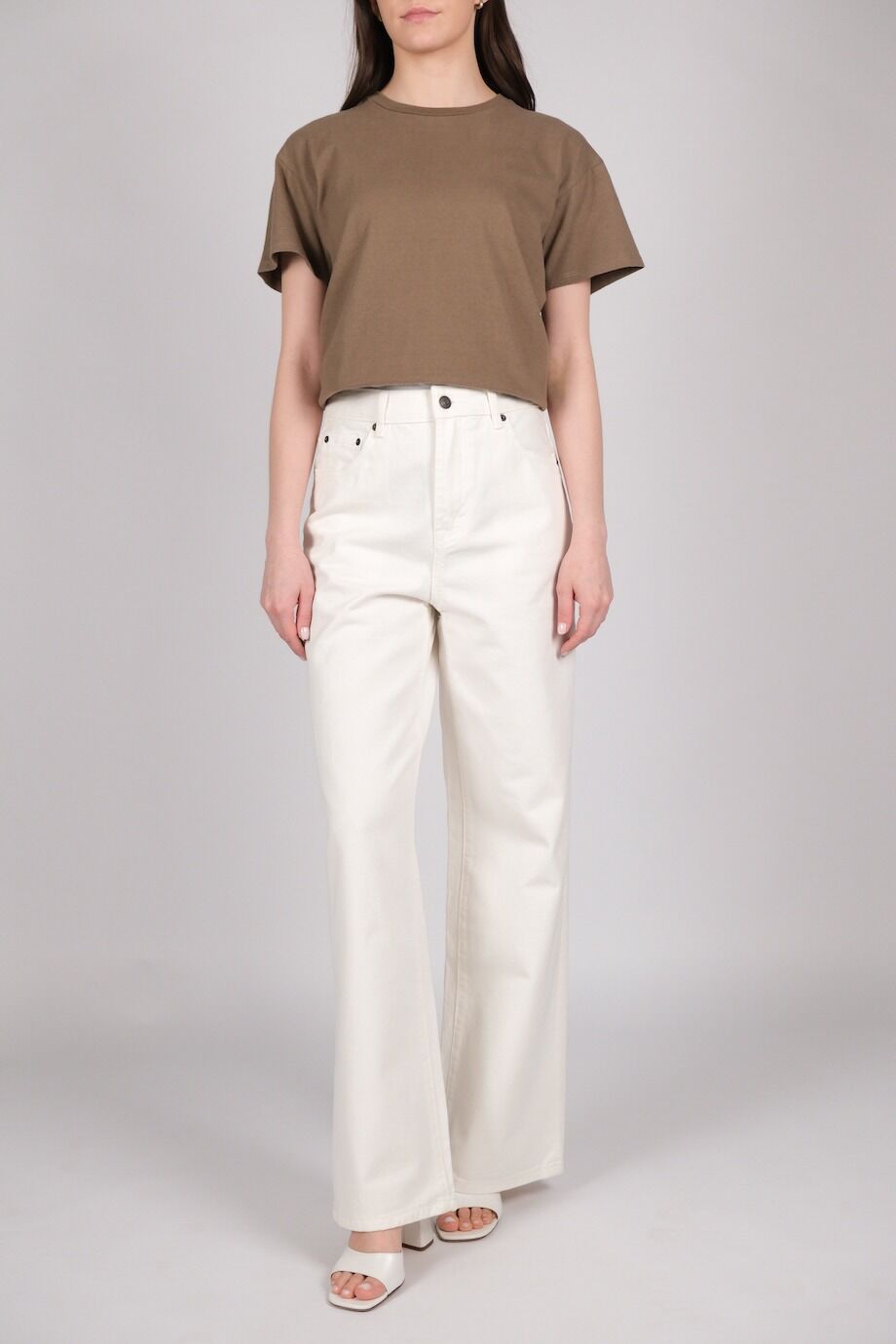 image 1 Джинсы белого цвета широкого кроя