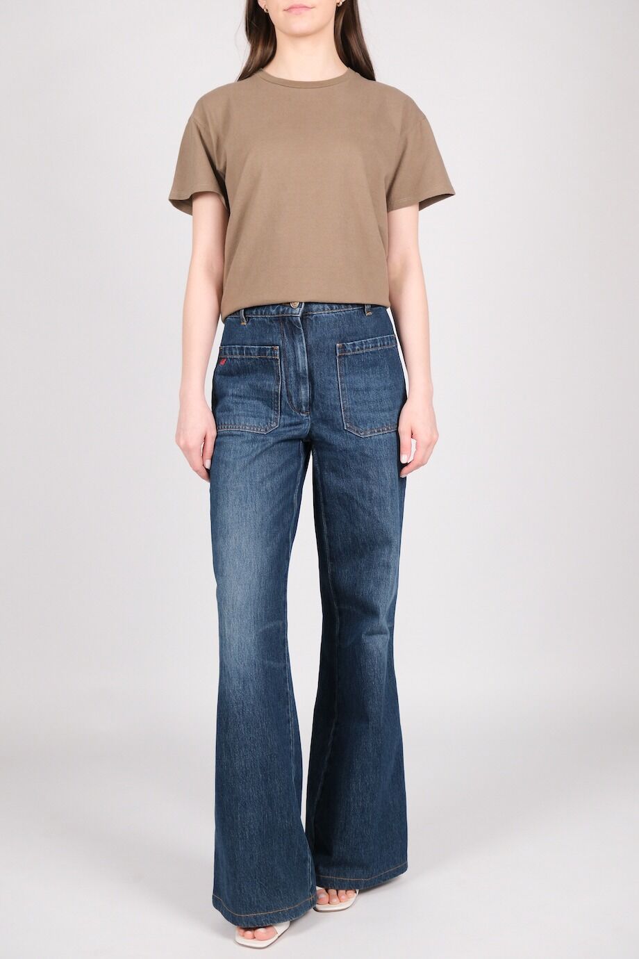 image 1 Джинсы темно-синего цвета с накладными карманами