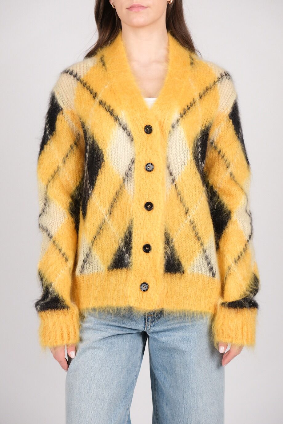 image 1 Кардиган жёлтого цвета с ромбами