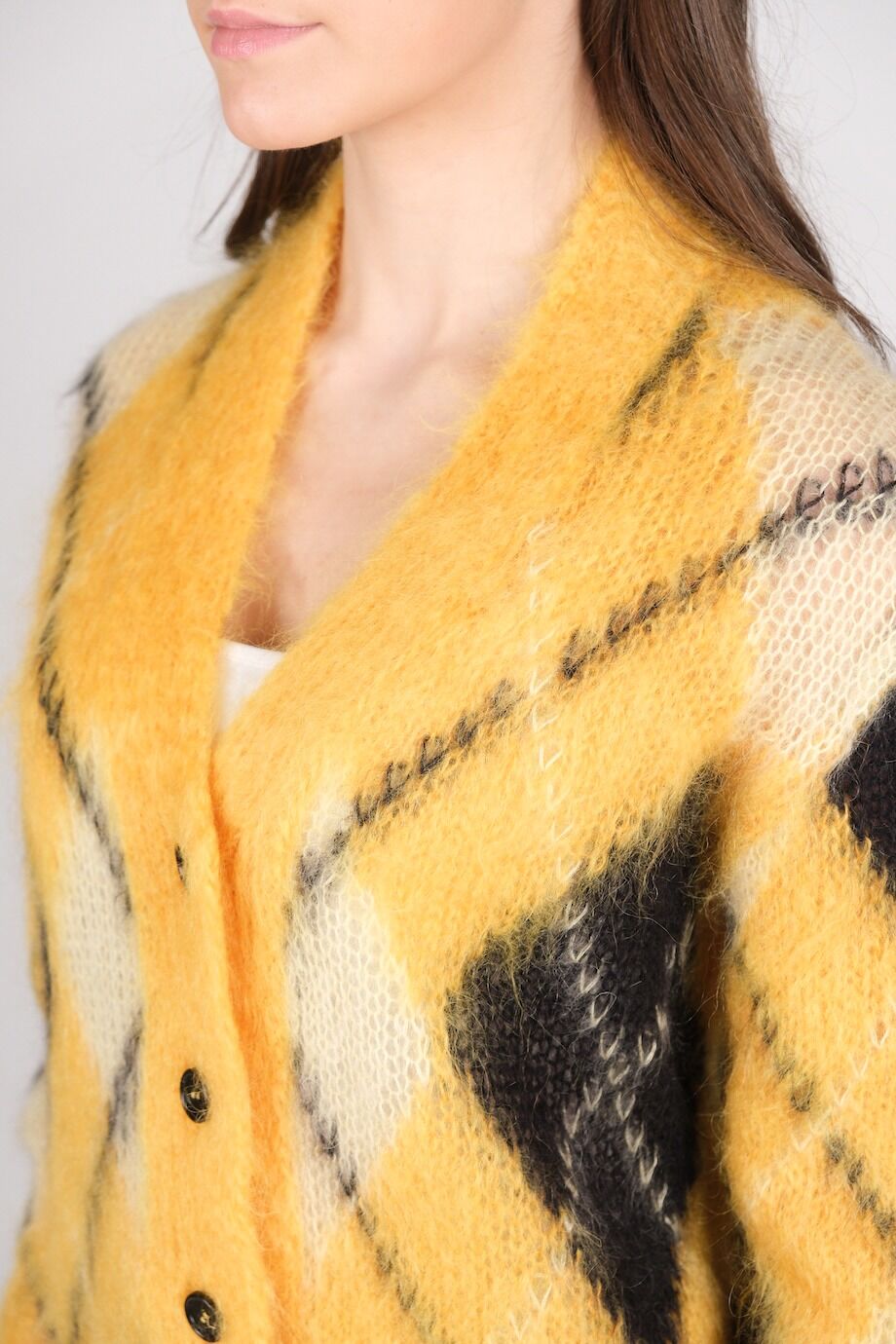 image 4 Кардиган жёлтого цвета с ромбами