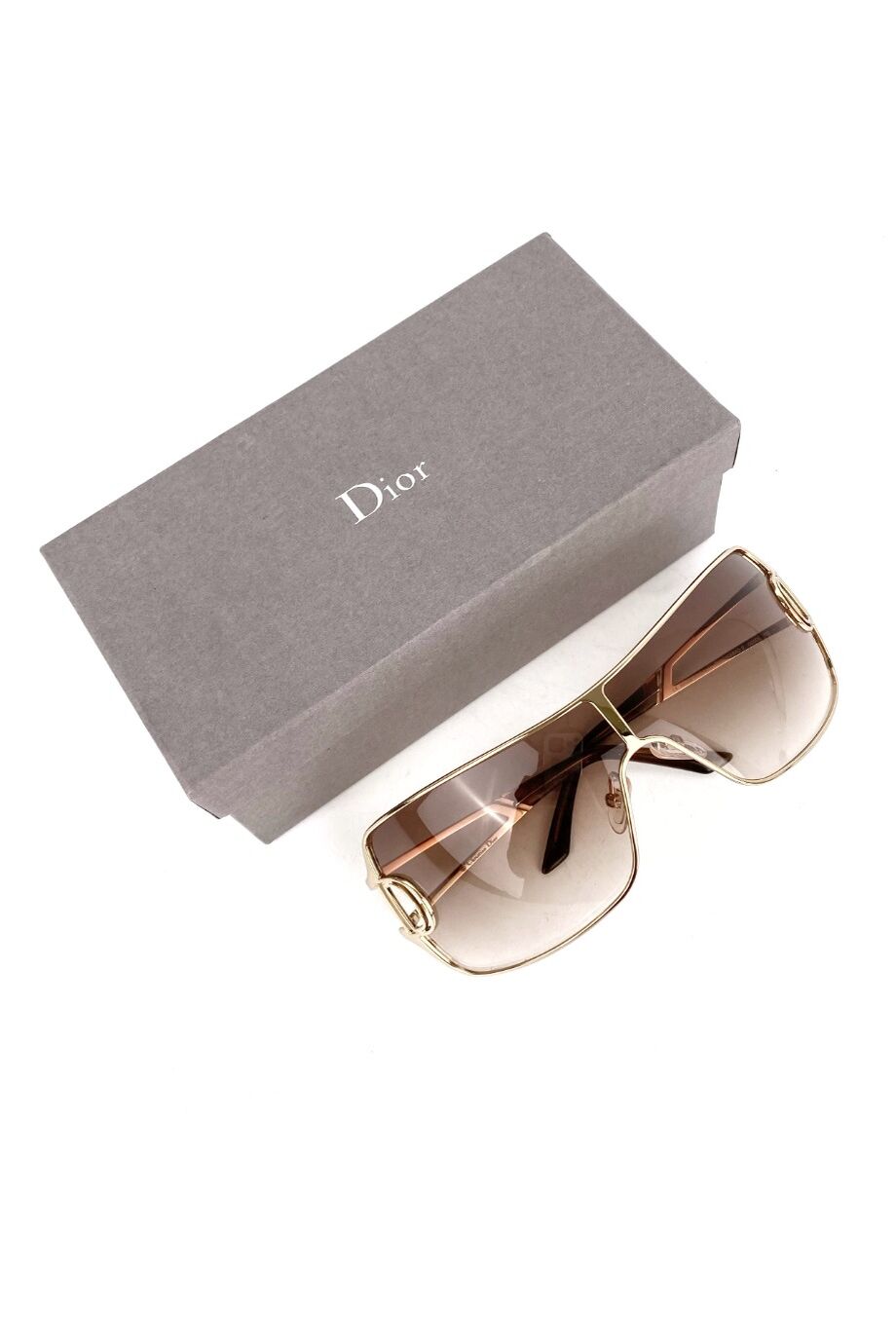 image 4 Очки-маска в золотой оправе с градиентом на линзах