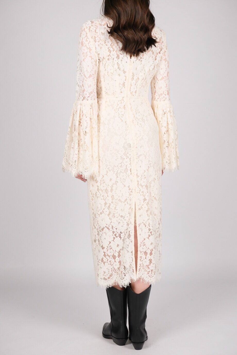 image 4 Платье из кружева кремового цвета