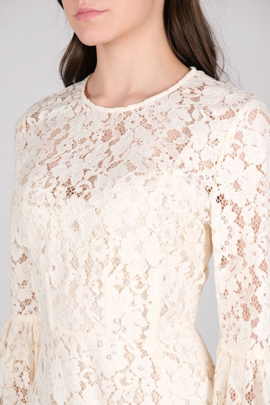 image 5 Платье из кружева кремового цвета