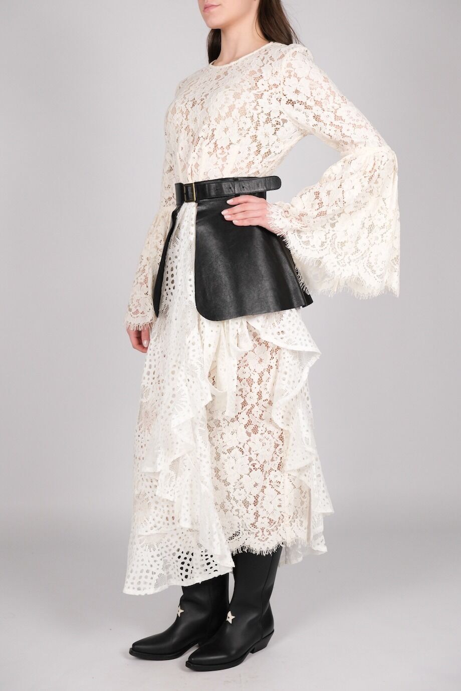 image 6 Платье из кружева кремового цвета