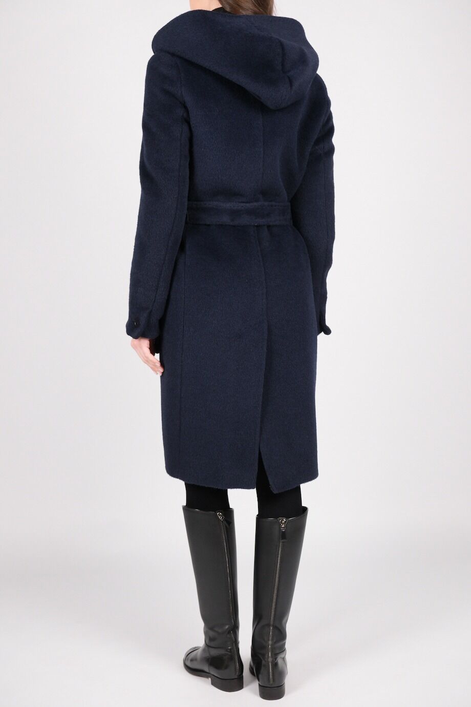 image 3 Пальто тёмно-синего цвета с капюшоном