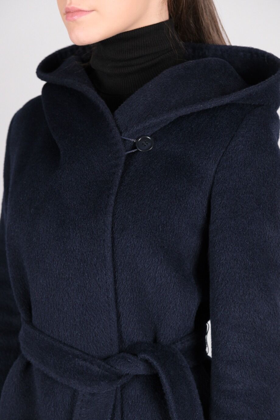 image 4 Пальто тёмно-синего цвета с капюшоном