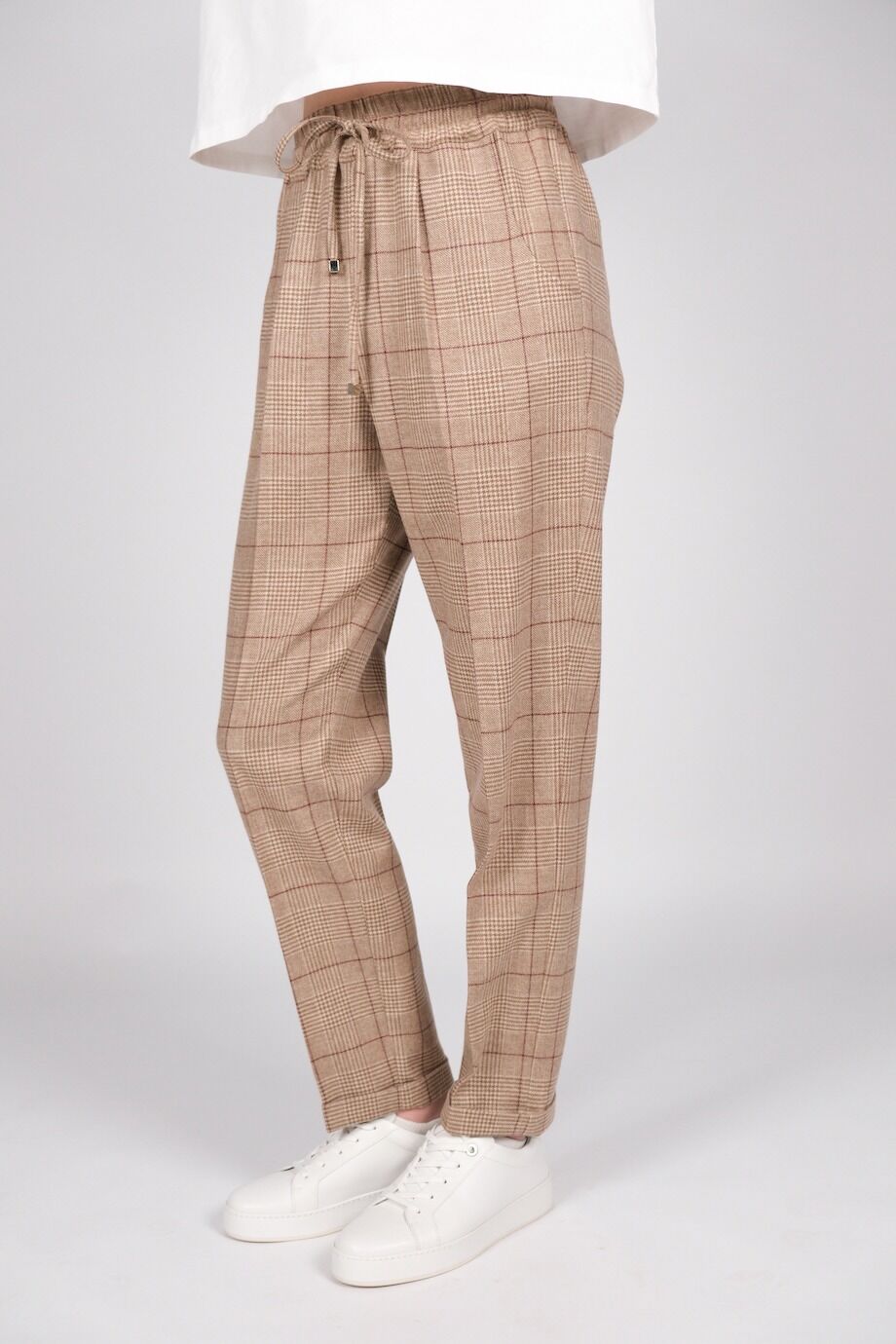 image 3 Брюки в клеточку коричневого цвета