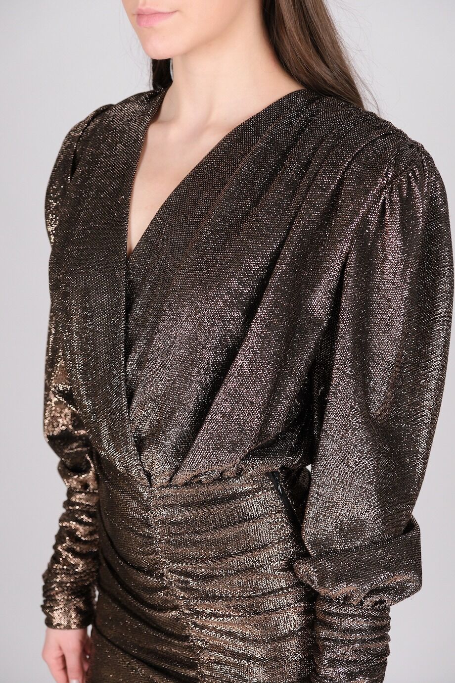 image 4 Платье с глубоким вырезом бронзового цвета