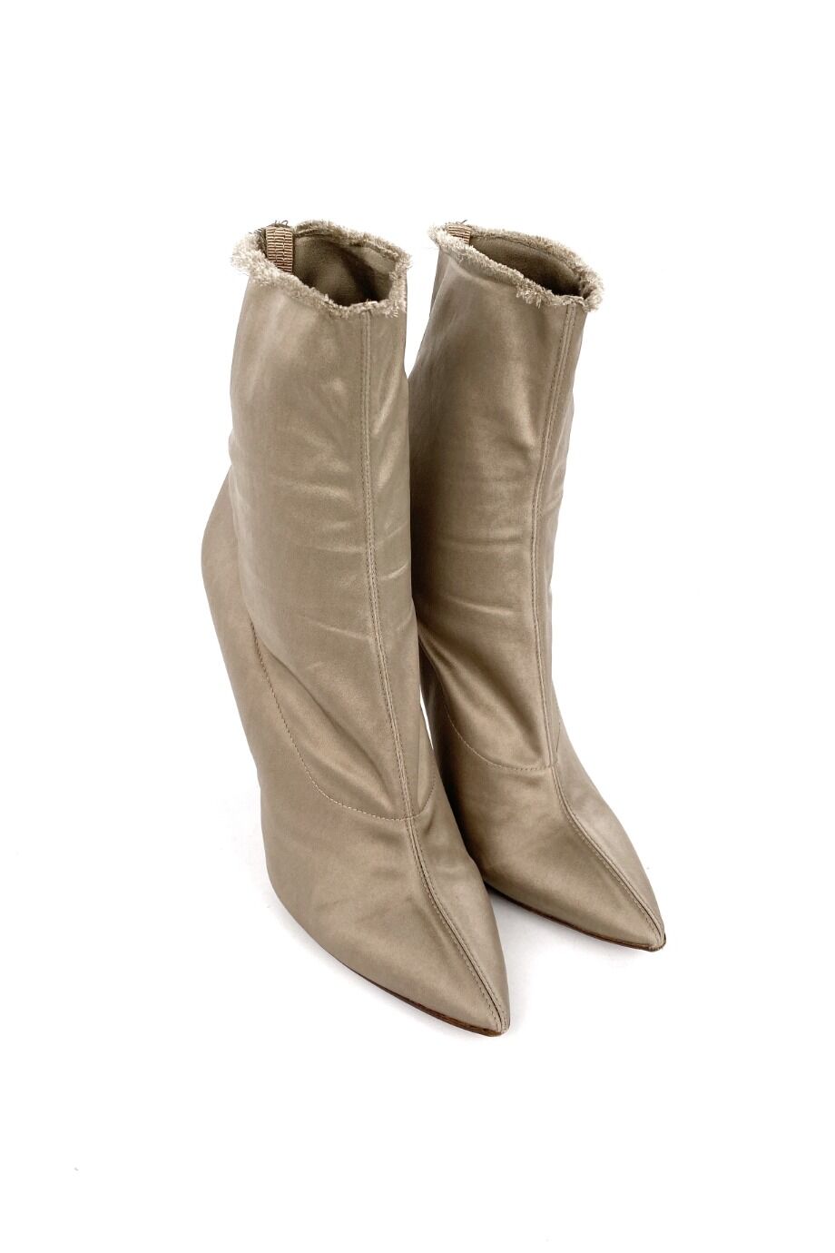 image 1 Сатиновые ботильоны бежевого цвета