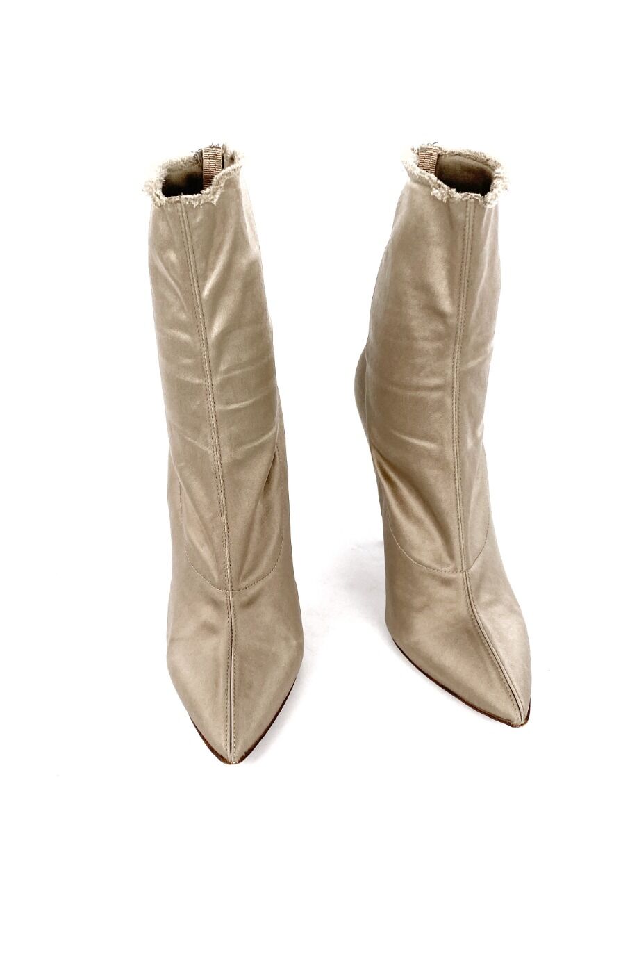 image 2 Сатиновые ботильоны бежевого цвета