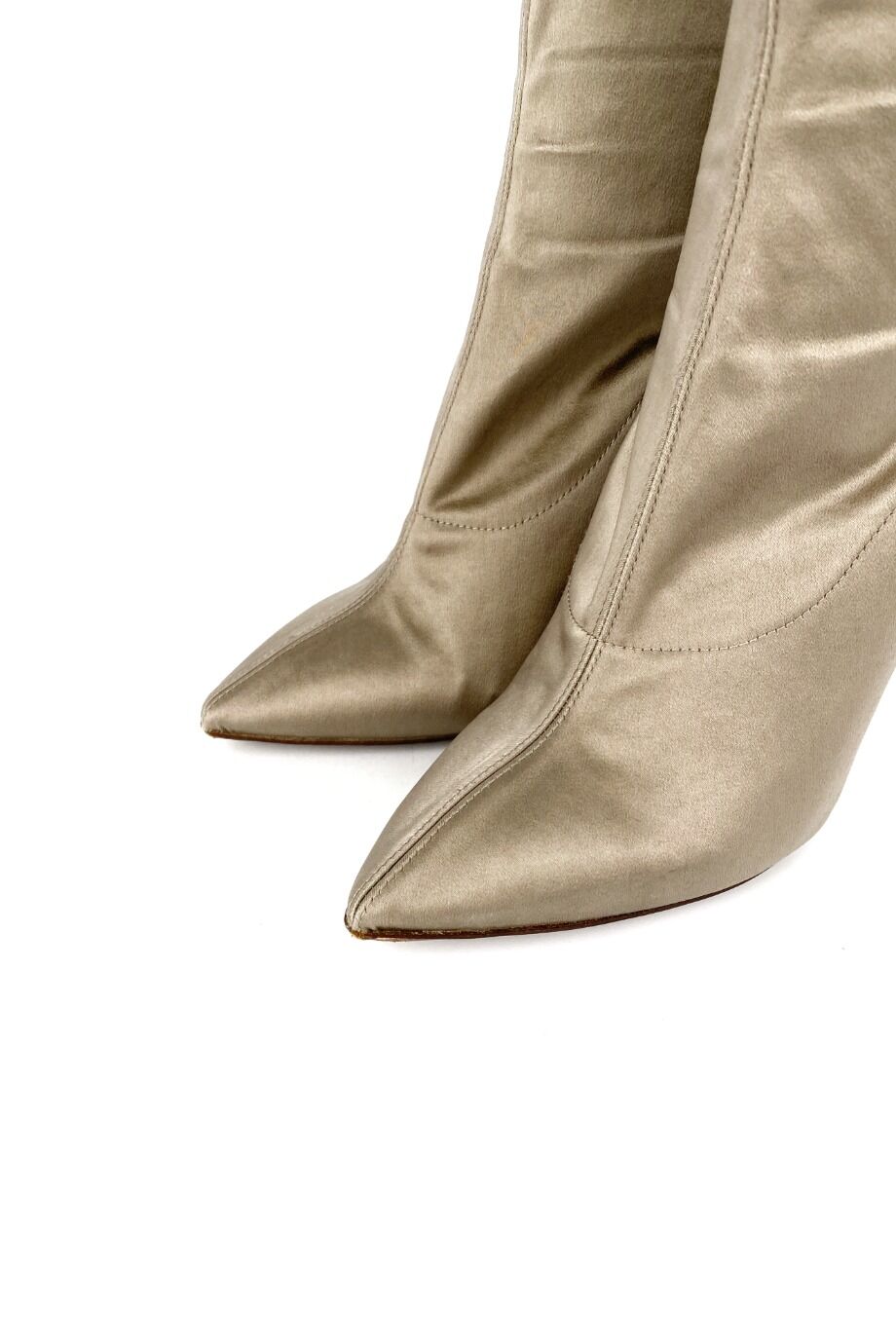 image 3 Сатиновые ботильоны бежевого цвета