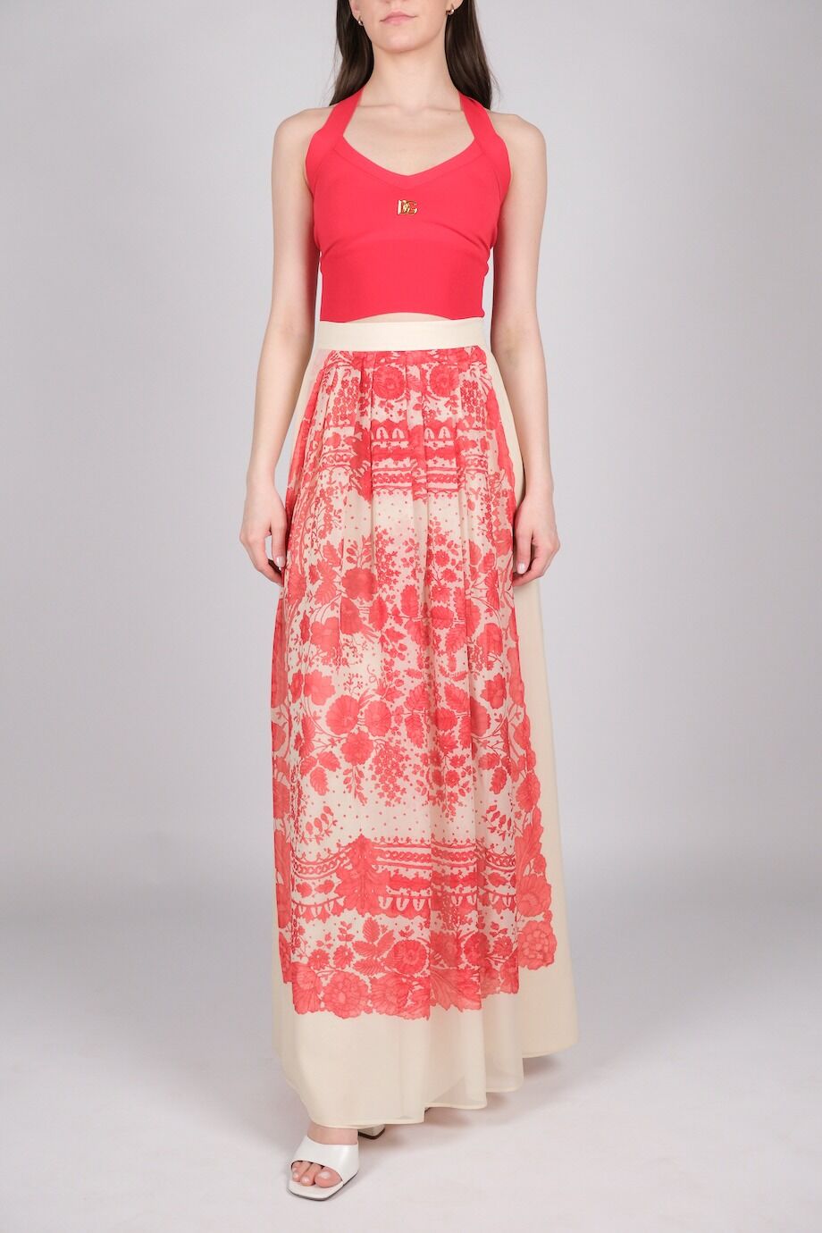 image 1 Юбка кремового цвета с красным принтом