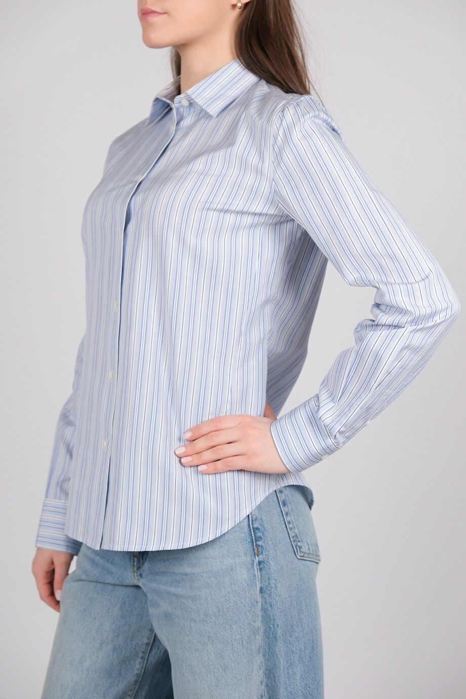 image 2 Рубашка голубого цвета в полоску