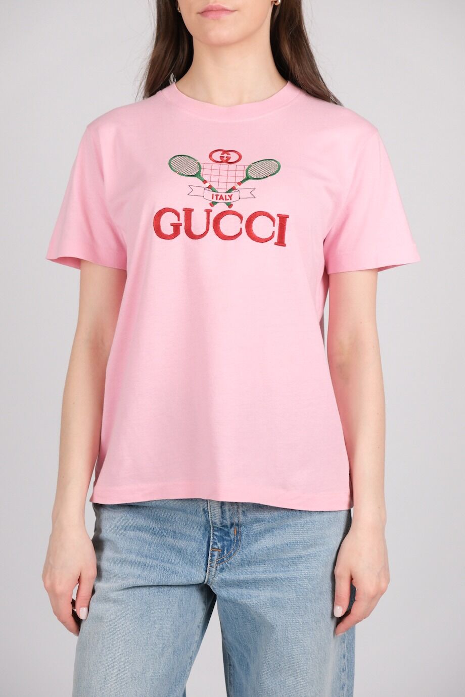 image 1 Футболка розового цвета с принтом на груди