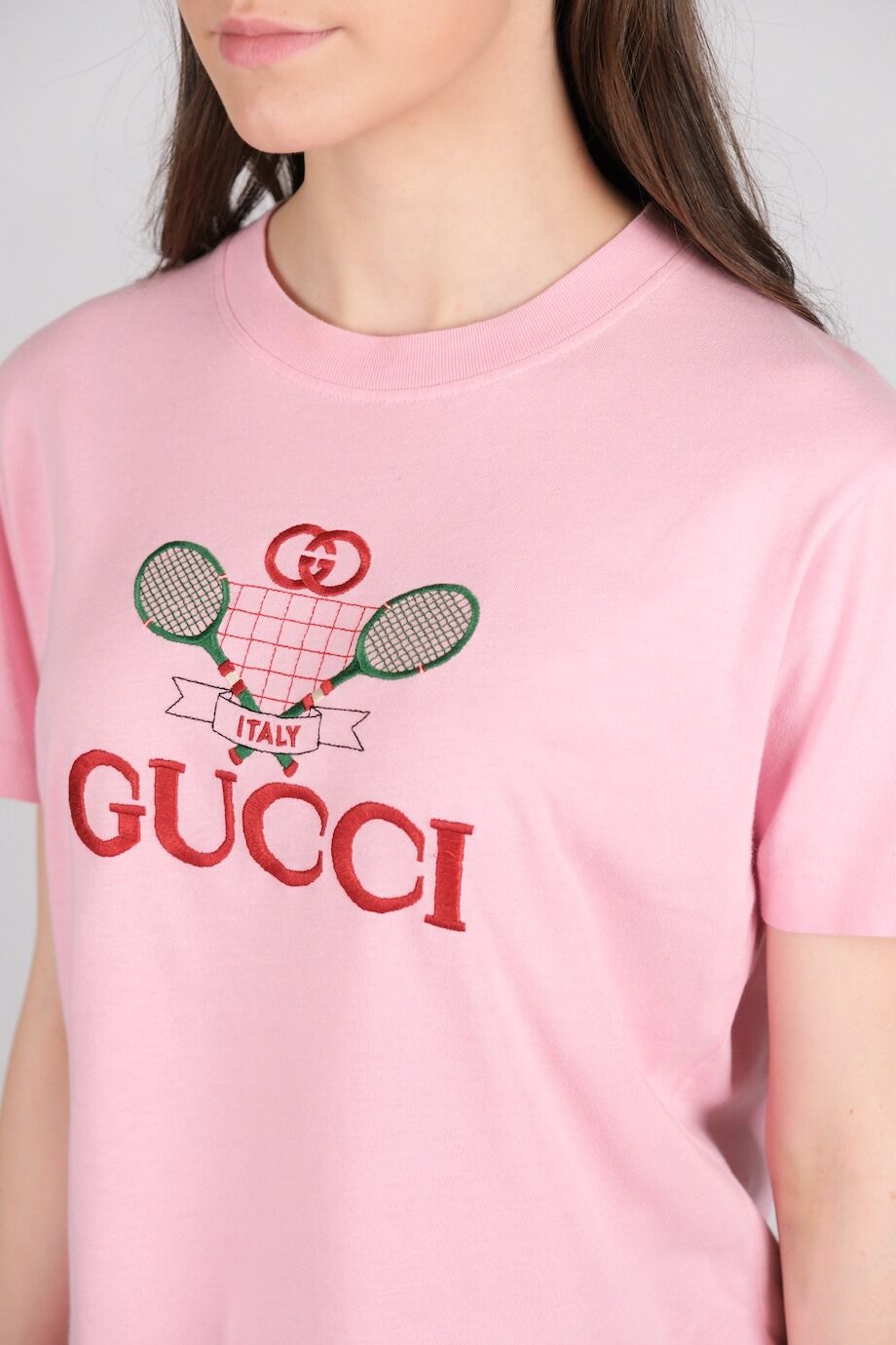 image 4 Футболка розового цвета с принтом на груди