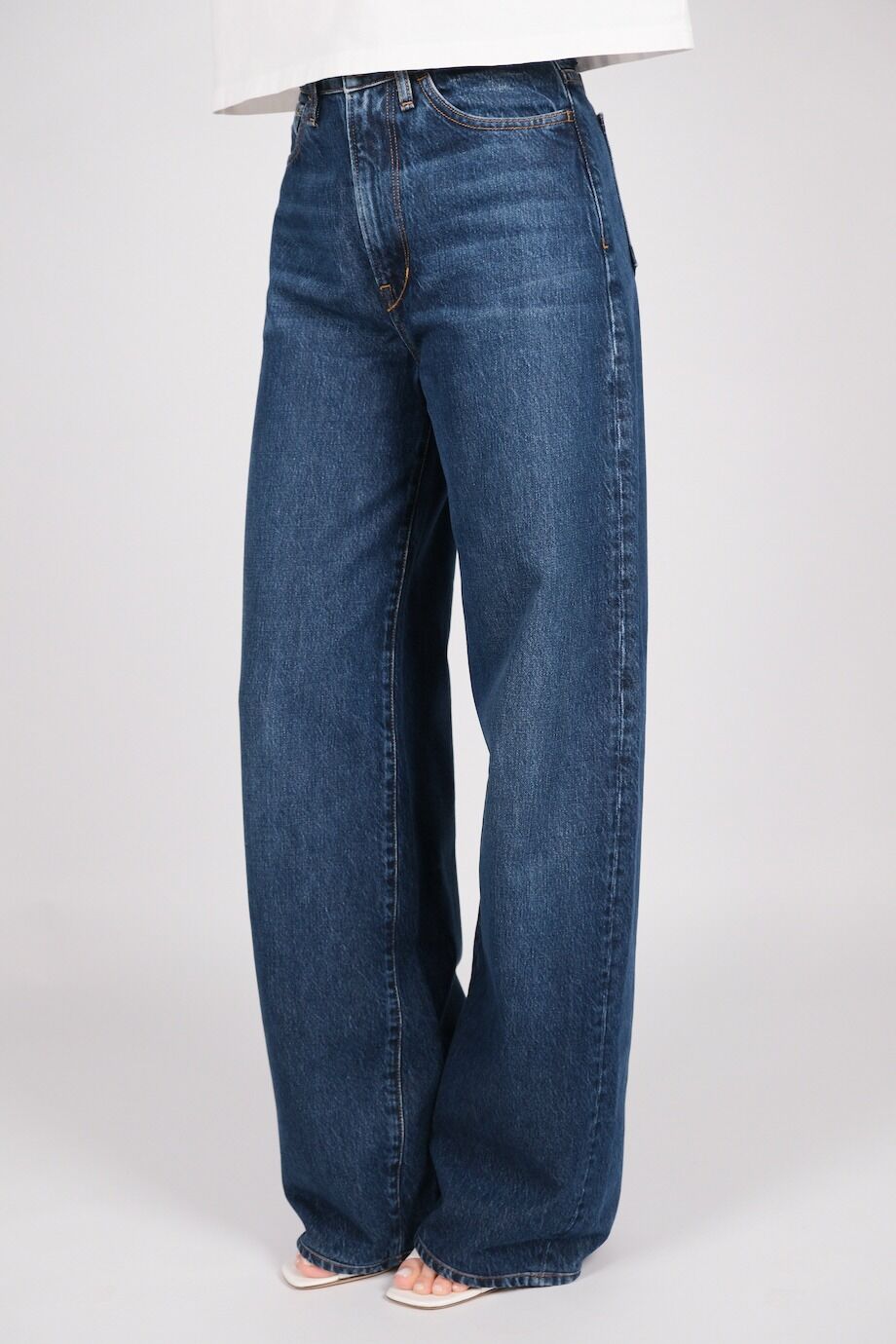 image 3 Джинсы темно-синего цвета широкого кроя