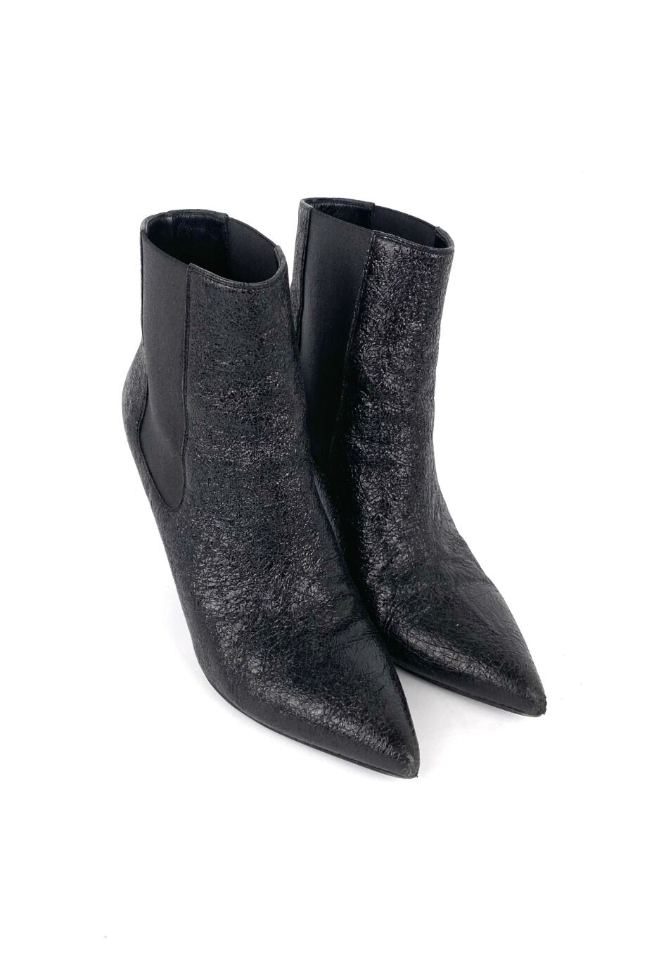 image 1 Ботильоны черного цвета из ломанной кожи