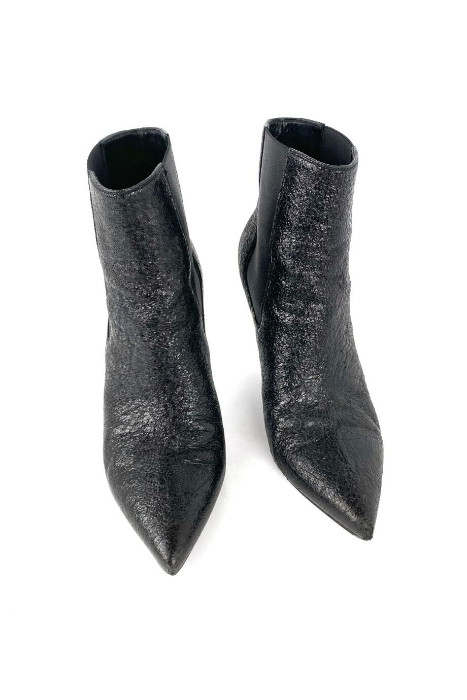 image 2 Ботильоны черного цвета из ломанной кожи