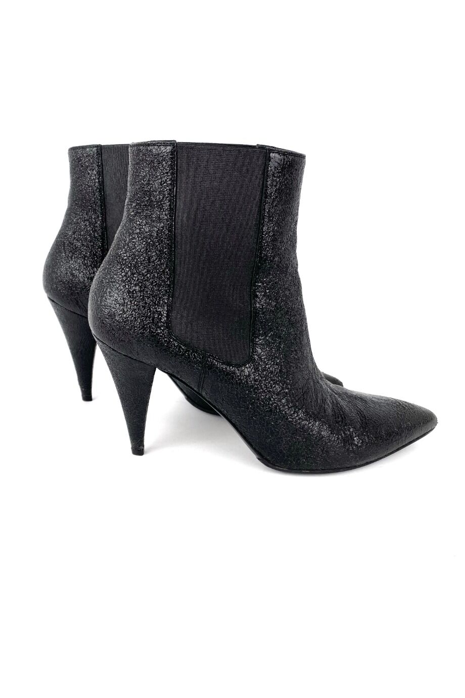 image 5 Ботильоны черного цвета из ломанной кожи