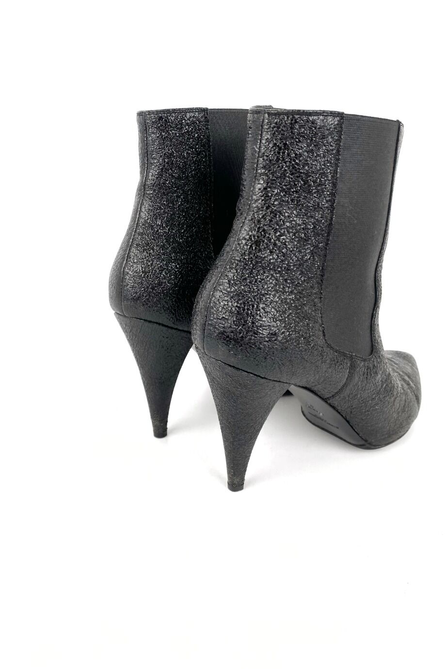 image 4 Ботильоны черного цвета из ломанной кожи