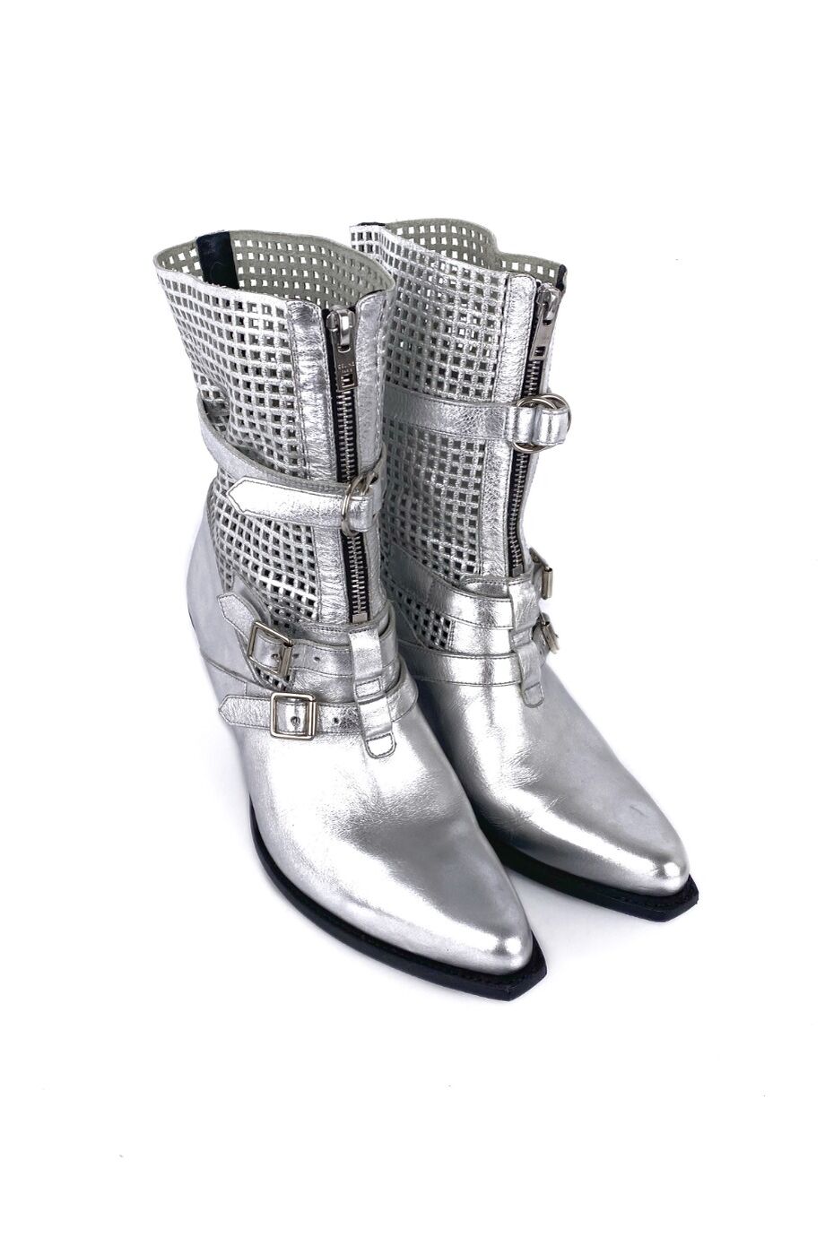 image 1 Казаки серебряного цвета с перфорацией