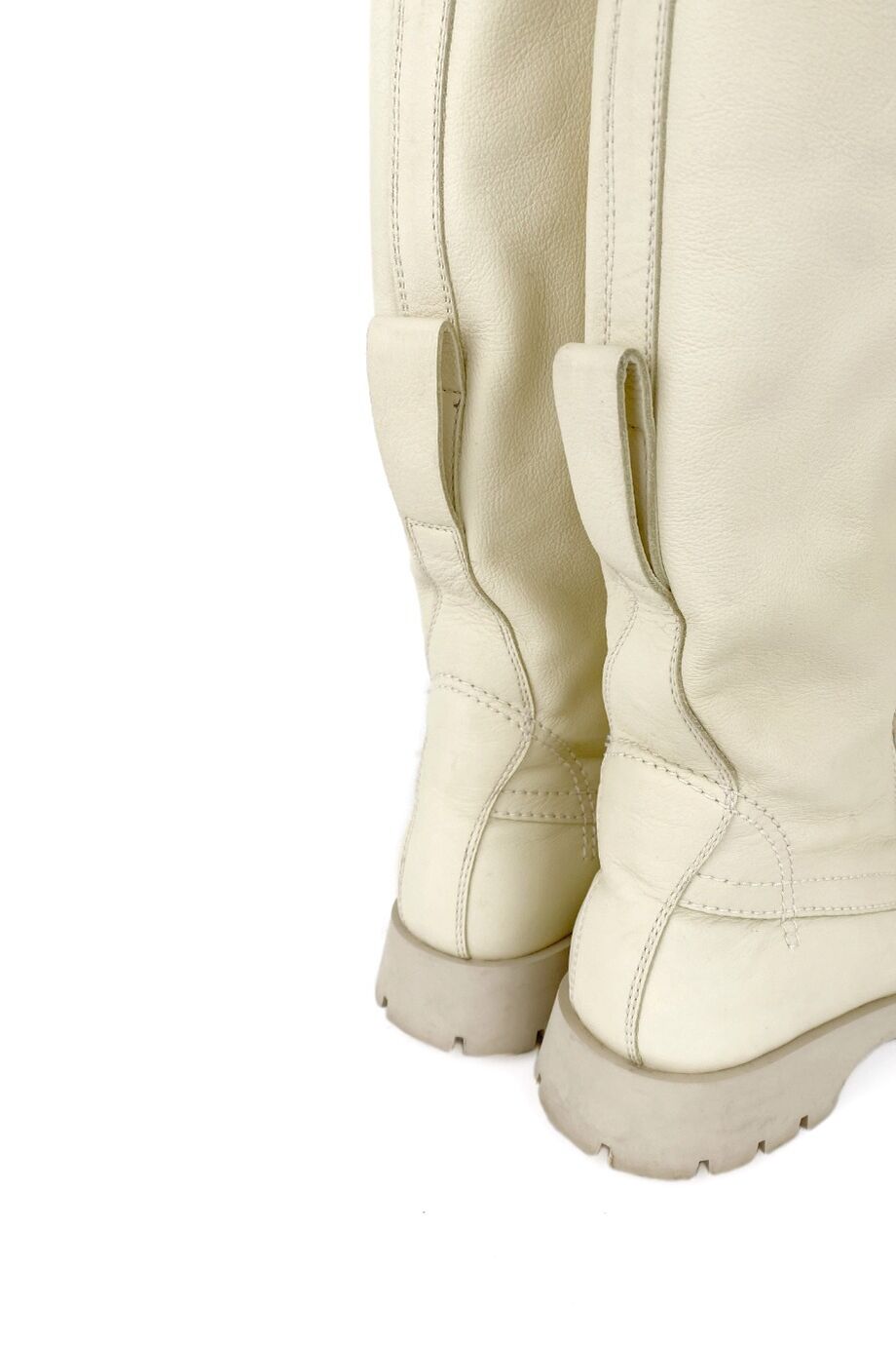 image 4 Сапоги молочного цвета со шнуровкой
