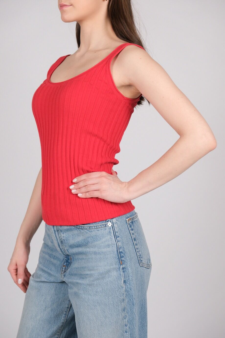 image 2 Топ трикотажный красного цвета