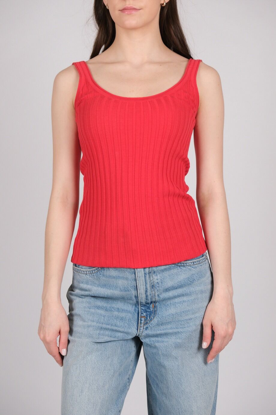 image 1 Топ трикотажный красного цвета
