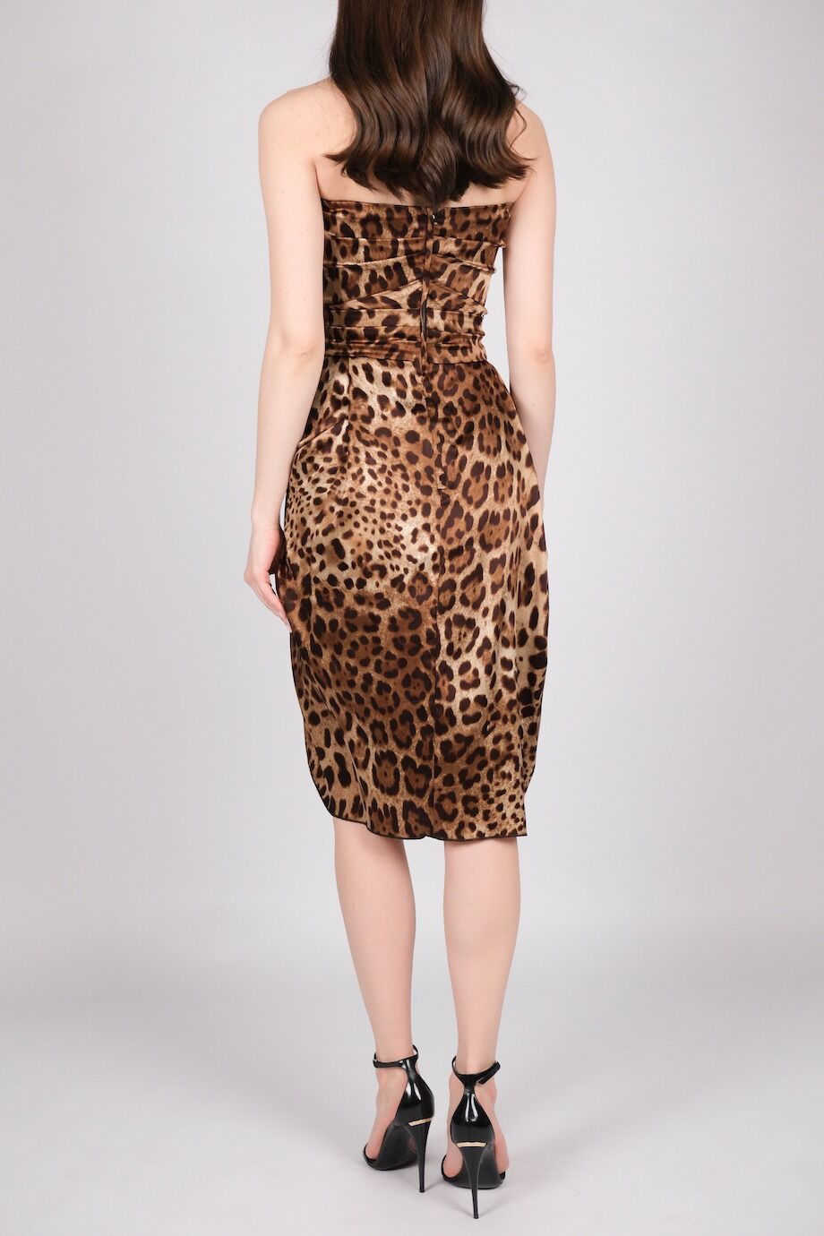 image 3 Шелковое платье-бюстье в леопардовый принт