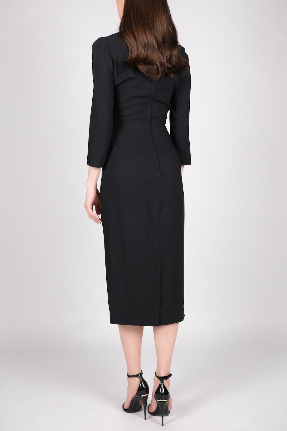 image 3 Платье черного цвета с розами