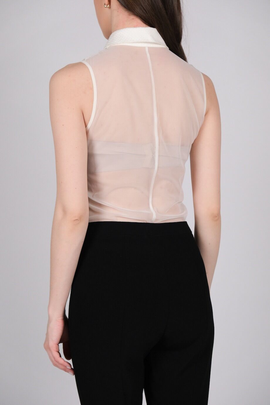 image 3 Кружевное боди белого цвета с черным бантиком