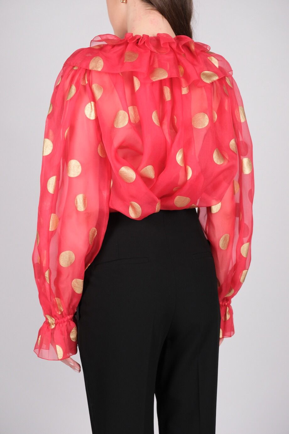 image 3 Шёлковая блуза красного цвета в горох
